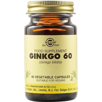 Solgar Ginkgo 60, 60 растителни капсули, Solgar