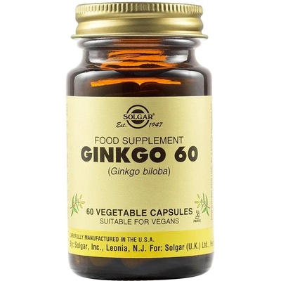 Solgar Ginkgo 60, 60 растителни капсули, Solgar