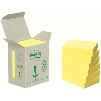 Bločky Post-it recyklované, 76x76 mm, žlté