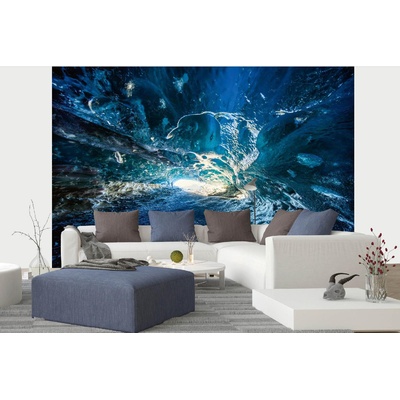 DIMEX ART Самозалепваща се флизелинова фототапета синя ледена пещера 375 x 250 см