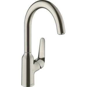 Hansgrohe Кухненски смесител Hansgrohe Focus M42 220, едноръкохватков, с 1 струя, матиран хром (71802800)