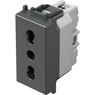 TEM Контакт италиански стандарт 2P+E 16A 1M, цвят Антрацит, Modul - VM30AT (VM30AT)