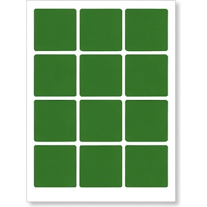 CDRmarket Самозалепващи етикети 60 x 60 mm, 12 етикета, A4, 20 листа, зелени (R0ECO.6060GREEN)
