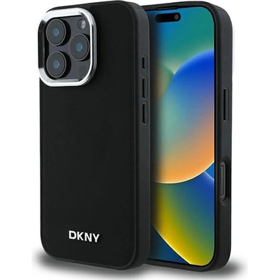 DKNY Калъф DKNY Plain Silver Logo MagSafe за iPhone 16 Pro Max - черен (3666339333256)