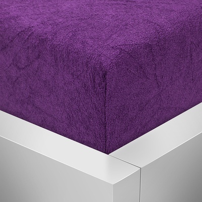 Top prostěradla.cz Froté prostěradlo Premium Tmavě fialové 140x200