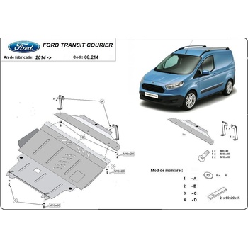 Scut Motor - Румъния Метална кора под двигател и скоростна кутия ford transit tourneo courier от 2014 (73643)