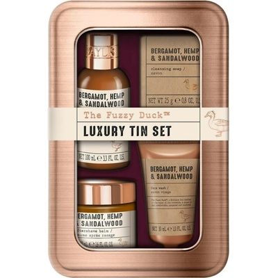 Baylis & Harding The Fuzzy Duck umývací gél na telo a vlasy 100 ml + balzam po holení 50 ml + umývací gél na tvár 30 ml + tuhé mydlo 25 g