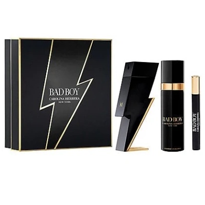 Carolina Herrera Bad Boy Подаръчен комплект, Eau de Toilette 100ml + Eau de Toilette 10ml + Deodorant 100ml - опаковката му е повредена, мъже