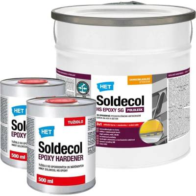 HET Soldecol HS EPOXY SG dvousložková epoxidová antikorozní barva na kov a beton 6 l (5 l barva + 2x 500 ml tužidlo) Bílá