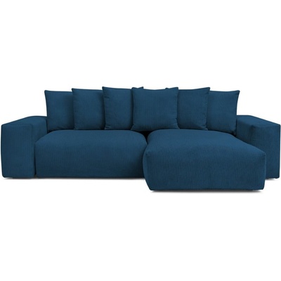 Bobochic Син сгъваем/с място за съхранение ъглов диван от рипсено кадифе Voltaire - Bobochic Paris (WT-DONE-NRPU-W_1 P1074)