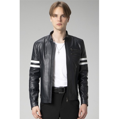 Jacket Club Мъжко яке от естествена кожа e2202 - Тъмносиньо #358864 (358864_Тъмносин)