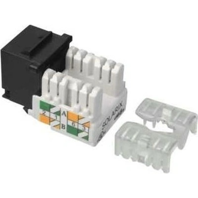 Solarix Zařezávací keystone CAT5E UTP RJ45 černý svorkovnice 90° SXKJ-5E-UTP-BK-90