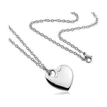 Šperky4U Ocelový řetízek s přívěškem srdíčko OPE1168
