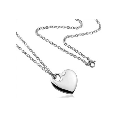 Šperky4U Ocelový řetízek s přívěškem srdíčko OPE1168