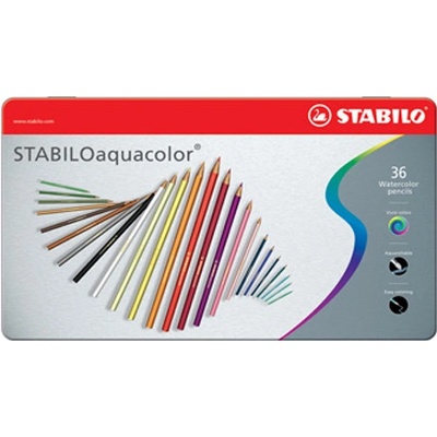 Pastelky STABILO aquacolor, sada 36 ks v kovovém pouzdru