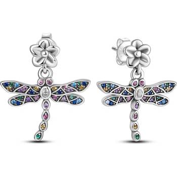 DELIS Сребърни обеци, jw501, шарка на водно конче, с родиево покритие (jw501)