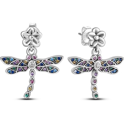 DELIS Сребърни обеци, jw501, шарка на водно конче, с родиево покритие (jw501)