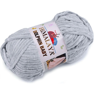 Pletací žinylková příze Dolphin Baby 100 g Varianta: 8 (80325) šedá holubí, Balení: 1 ks 49488/120346/230197