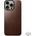 Nomad Magnetic Horween Leather Back - магнитен кожен (естествена кожа) гръб с MagSafe за iPhone 15 Pro Max (кафяв)