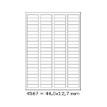 CDRmarket Самозалепващи етикети 44 x 12, 7 mm, 88 етикети A4, 100 листа (R0ECO.4567A)