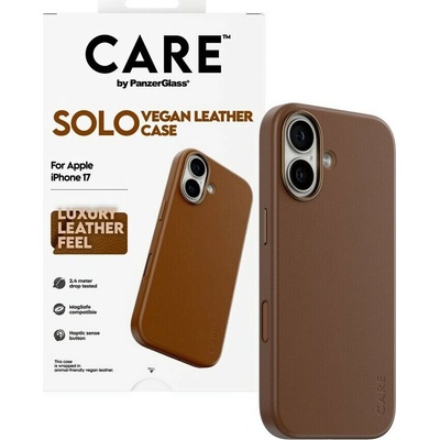 PanzerGlass CARE Solo kryt z PU kože s MagSafe pre iPhone 17 - hnedý CR80089
