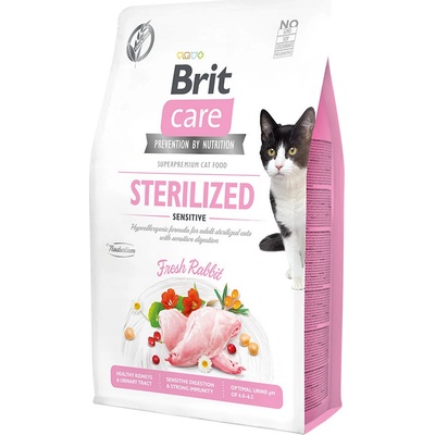 Brit Care Cat bez obilovin pro kastrované citlivé kočky s králíkem 2 kg