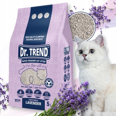 Dr. Trend Premium bentonitová podstielka pre mačky s vôňou Levandule 5 l