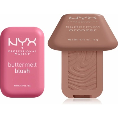 NYX Professional Makeup Buttermelt Bronzer bronzer 5 g + NYX Professional Makeup Buttermelt Blush pudrová tvářenka 5 g