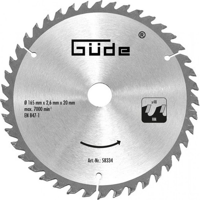 Güde Pilový kotouč O 165 x 20 mm, 48 z (HM) 58334 – Zboží Dáma