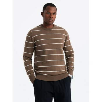 Ombre Clothing Мъжки ежедневен пуловер с хоризонтални ивици кафяв Ombre Clothing Ombre Clothing | Kafyav | МЪЖЕ | S