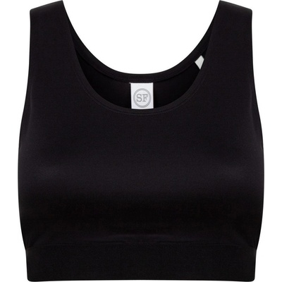 SF dievčenský crop top s ramienkami čierna / čierna