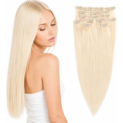 Clip in vlasy 51 cm lidské – Remy 70 g - odstín 613 - blond