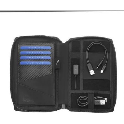 Silver Flame Органайзър тип кожен несесер с power bank SFW03