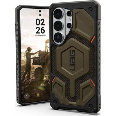 Urban Armor Gear Magsafe Противоударен Калъф за Samsung S26 Ultra, UAG Monarch Pro Kevlar Case Element Green, Зелен (21451311397B)