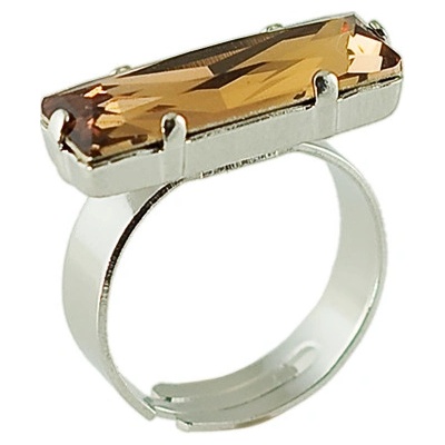 Klimm prsten se Swarovski Elements obdélník Světle hnědý 1677