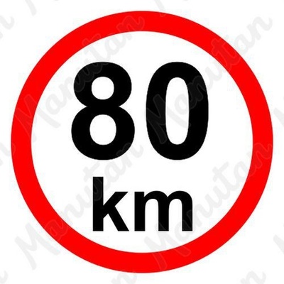 Manutan Omezení rychlosti 80 km/h, samolepka D 200 mm