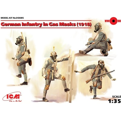 ICM German Infantry in Gas Masks 1918 4 figúrky 1:35