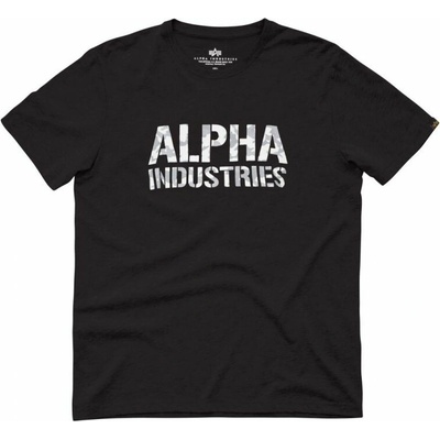 Alpha Industries tričko Camo Print černé/bílé