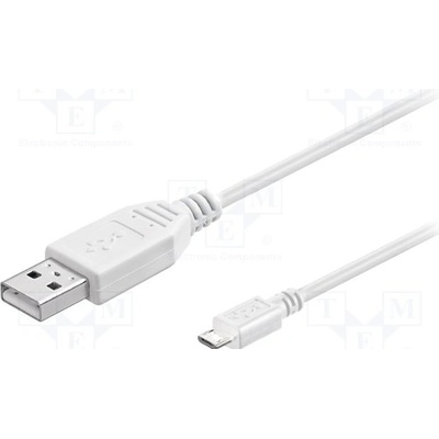Goobay 96195 USB 2.0, USB A vidlice, USB B micro vidlice, 5m, bílý