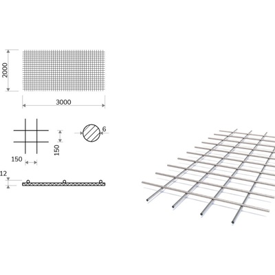 Kari síť s okem 150x150, 2x3 m, průměr 6 mm (KH20) – Zboží Mobilmania