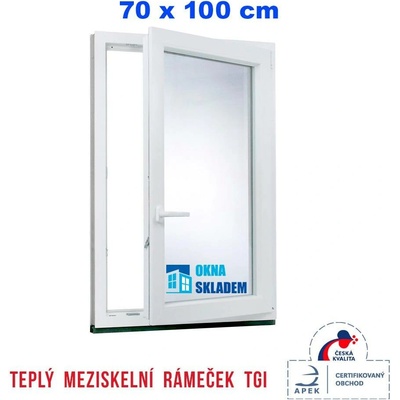 ERKADO 700 x 1000 mm Bílé / Antracit otevíravé i sklopné pravé