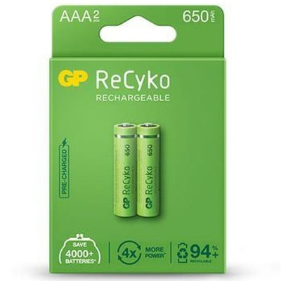 GP Batteries Акумулаторна батерия GP 65AAAHCE-EB2, AAA, 1.2V, 650mAh, NiMH, 2бр (65AAAHCE-EB2)