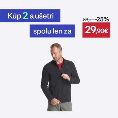 Quechua mikina MH100 celozipsová čierna