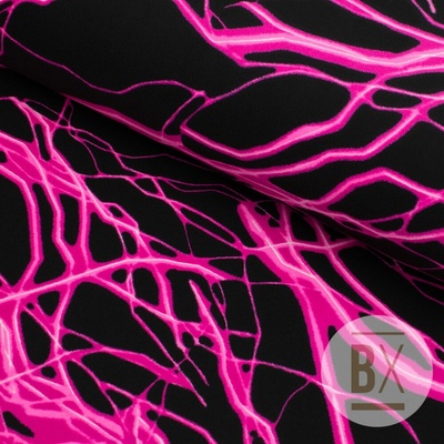 Plavkovina vzorovaná - Storm black/pink