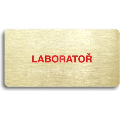 ACCEPT Piktogram LABORATOŘ - zlatá tabulka - barevný tisk bez rámečku