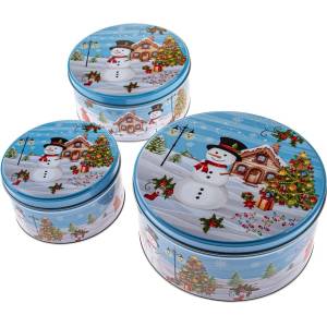 Dakls Метални кутии за сладкиши в комплект 3 бр. Snowman - Dakls (EBA127)