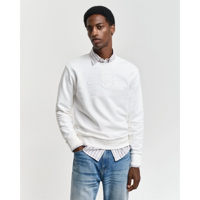 Gant Блуза Gant Tonal Shield Crewneck Sweatshirt - Cream