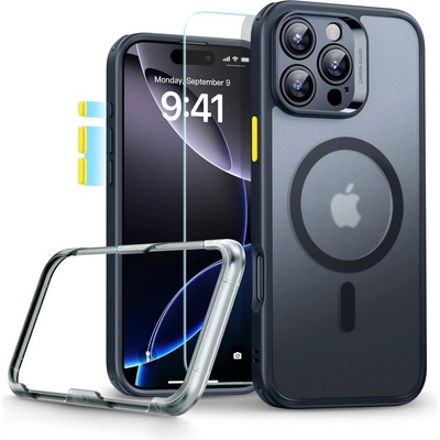 ESR Удароустойчив кейс с MagSafe и протектор за iPhone 16 Pro Max от ESR Classic Pro Set Halolock - Frost Black (4894240221853)