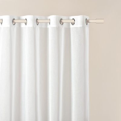 Priehľadná biela záclona NOVELIA so zavesením na kruhy biela Strieborná Šírka 140 cm | Dĺžka 230 cm