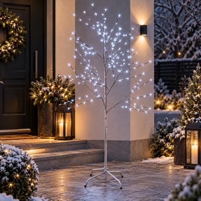 Strom MagicHome Cherry Tree 180 cm biely LED studená biela IP44 exteriér